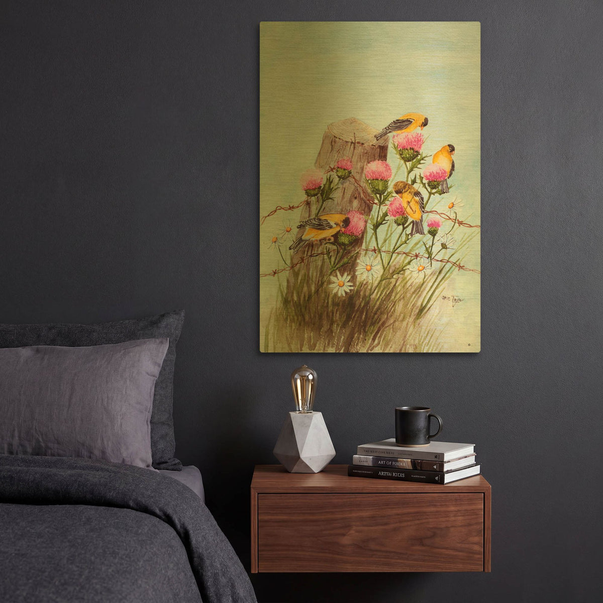 'American Goldfinch' By Arie Reinhardt Taylor Gold Metal Wall Art