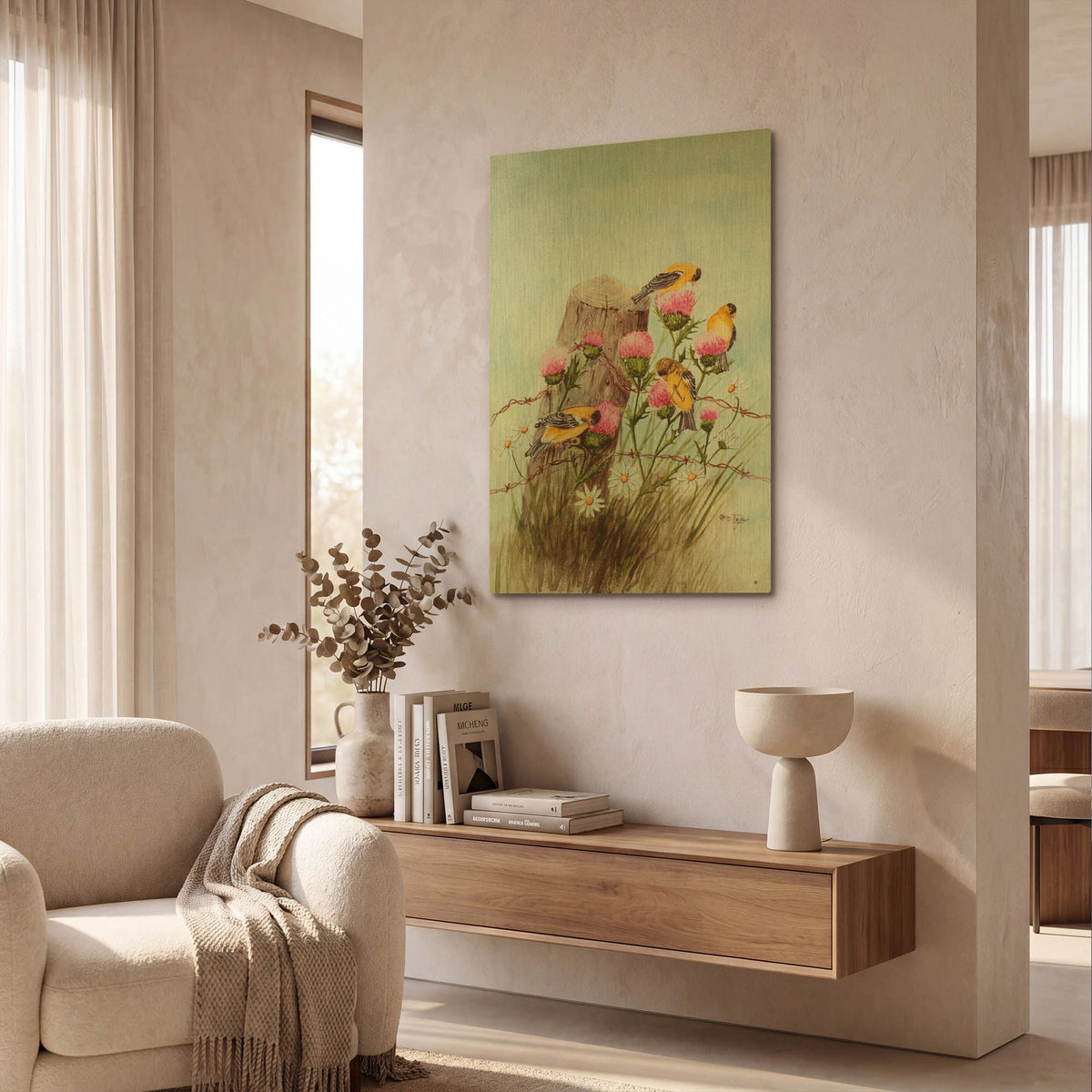 'American Goldfinch' By Arie Reinhardt Taylor Gold Metal Wall Art