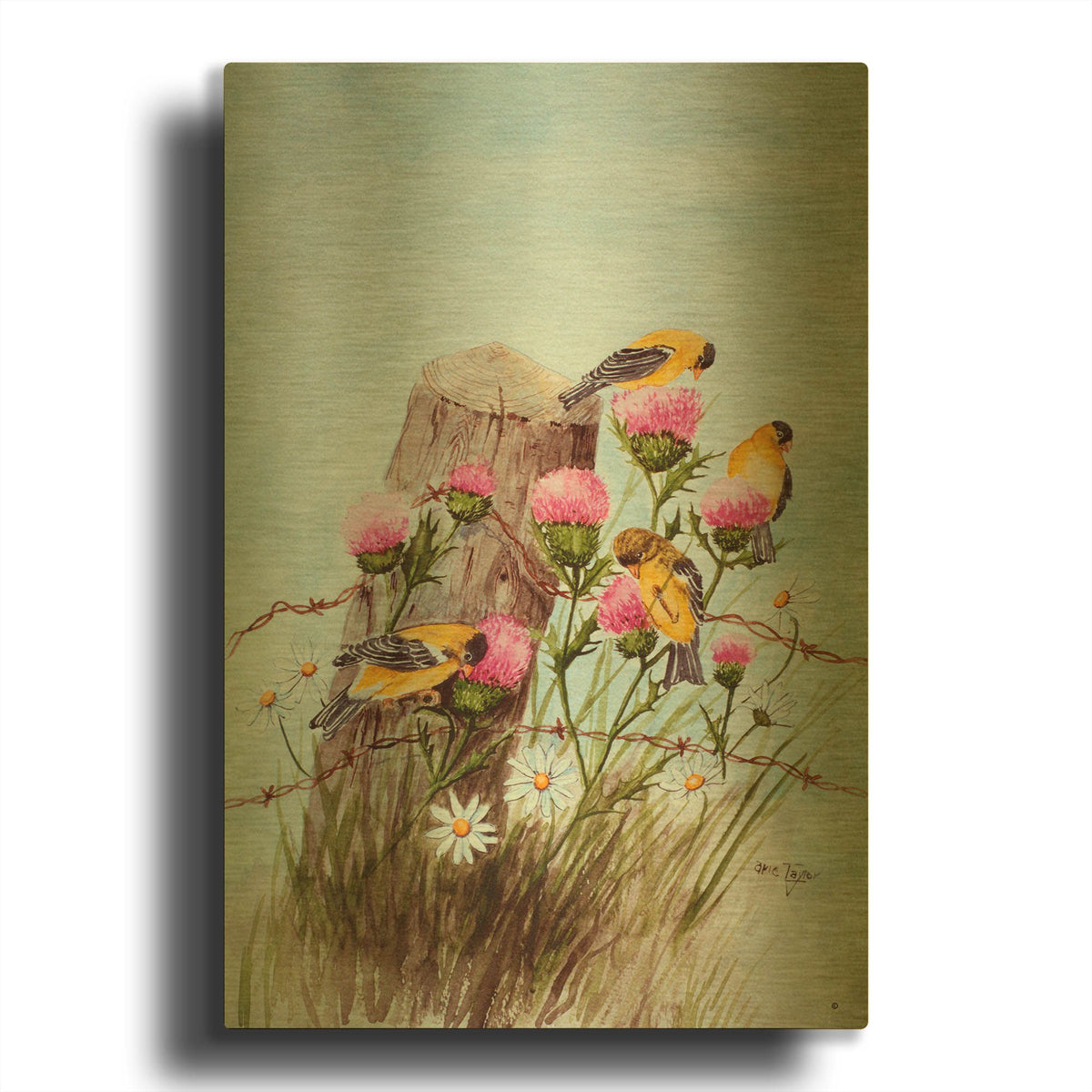 'American Goldfinch' By Arie Reinhardt Taylor Gold Metal Wall Art