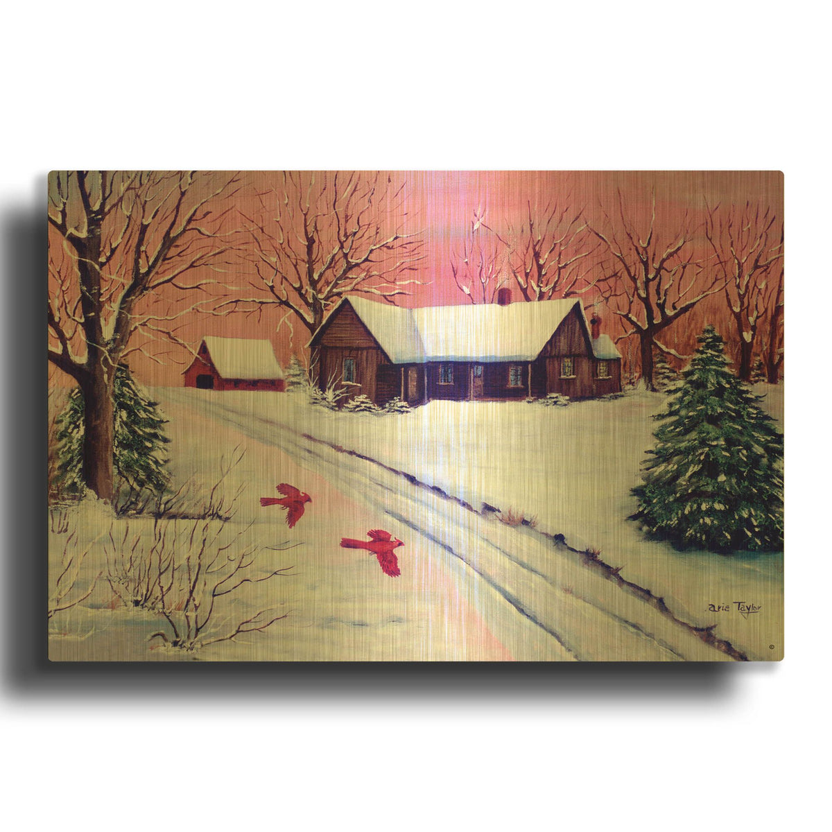 'Red Dawn' By Arie Reinhardt Taylor Gold Metal Wall Art