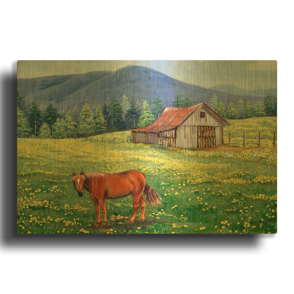 'The Tobacco Barn' By Arie Reinhardt Taylor Gold Metal Wall Art