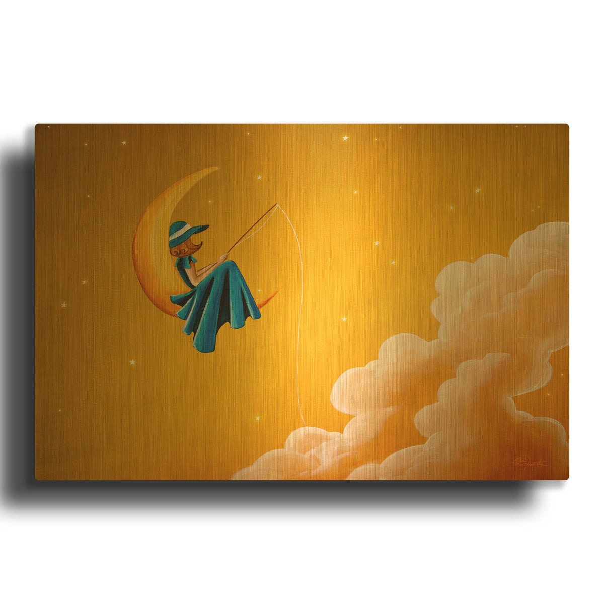 'Blue Moon' By Cindy Thornton Gold Metal Wall Art