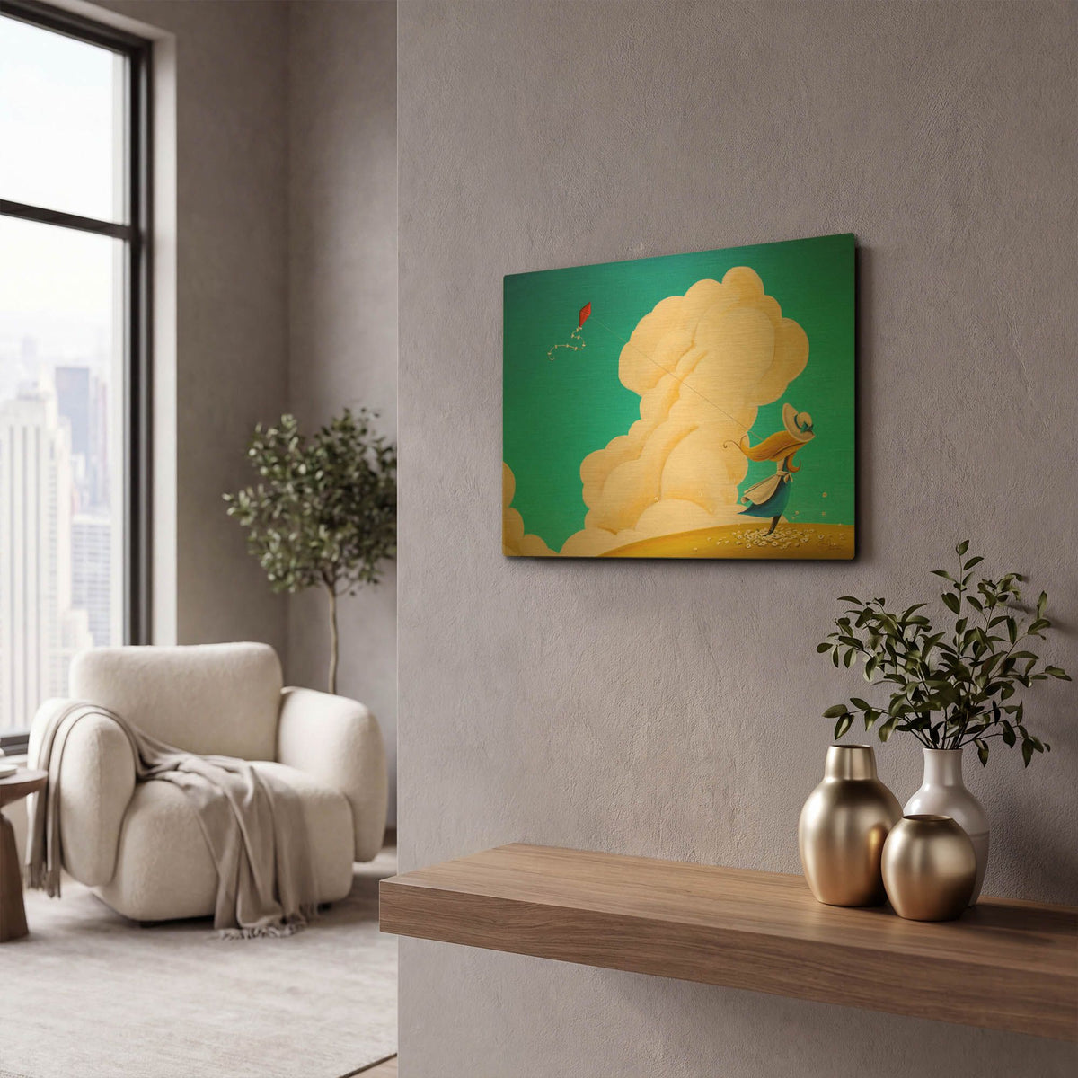 'Paper and String' By Cindy Thornton Gold Metal Wall Art