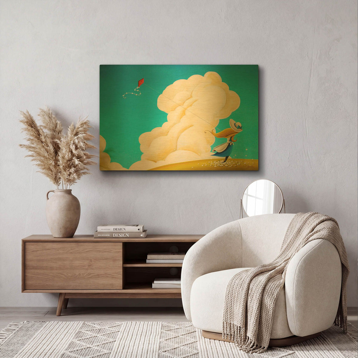 'Paper and String' By Cindy Thornton Gold Metal Wall Art