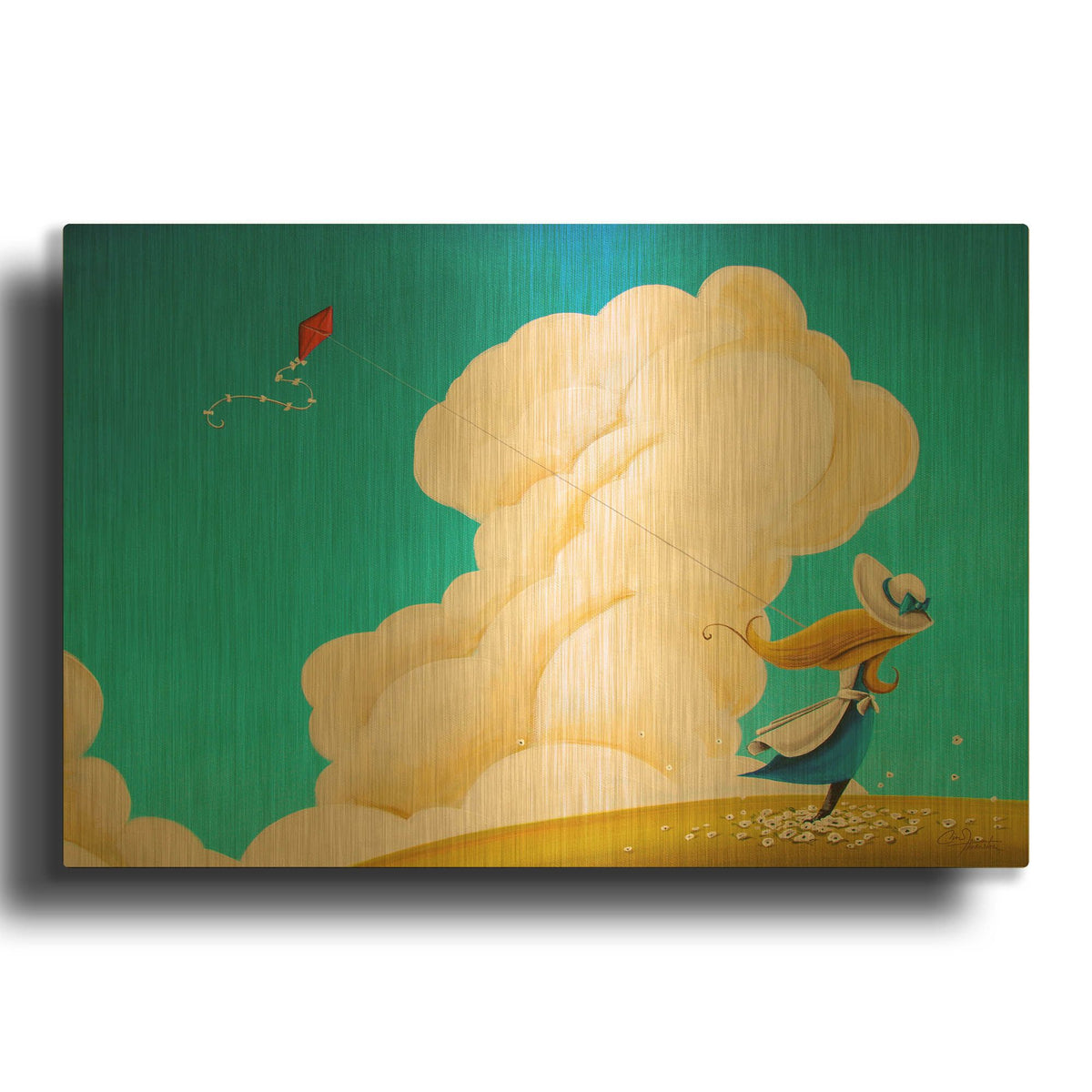 'Paper and String' By Cindy Thornton Gold Metal Wall Art