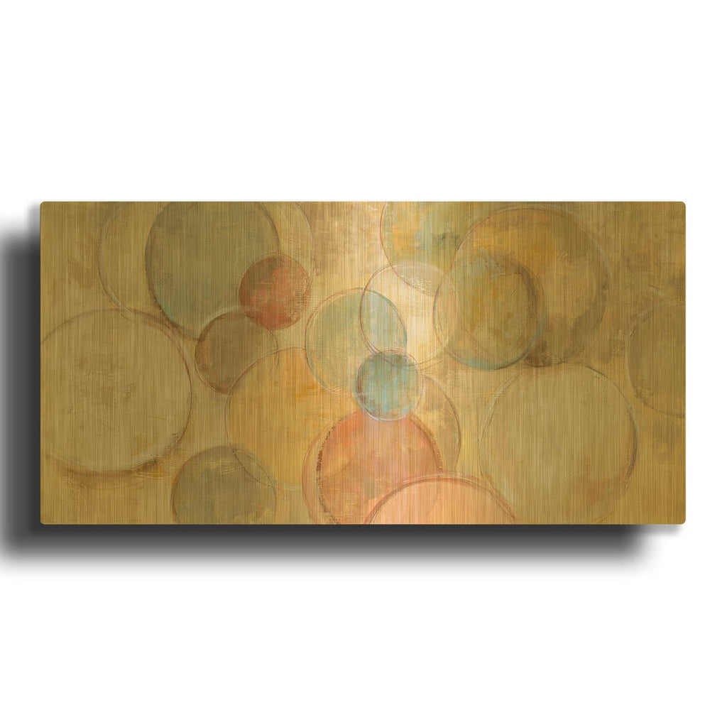'Fresco Bubbles' By Silvia Vassileva Gold Metal Wall Art