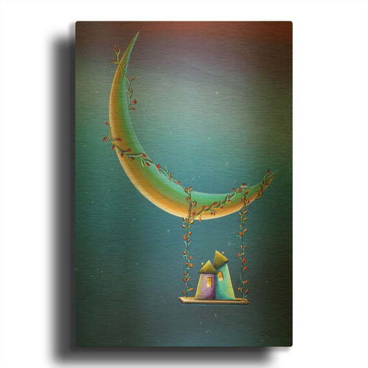 'Another Moonlight Serenade' By Cindy Thornton Gold Metal Wall Art