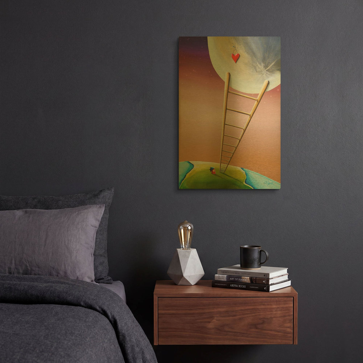 'Destination Moon' By Cindy Thornton Gold Metal Wall Art