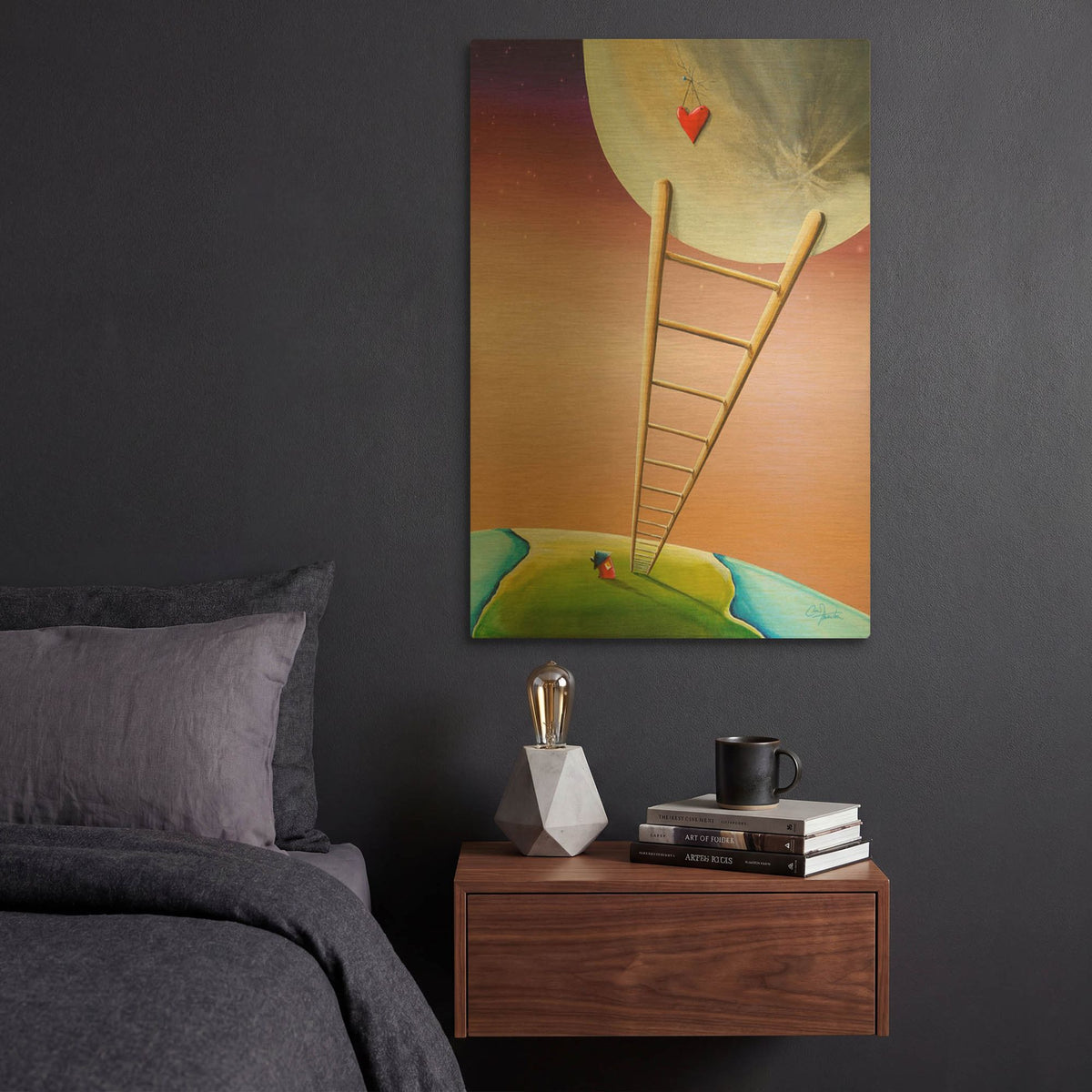 'Destination Moon' By Cindy Thornton Gold Metal Wall Art