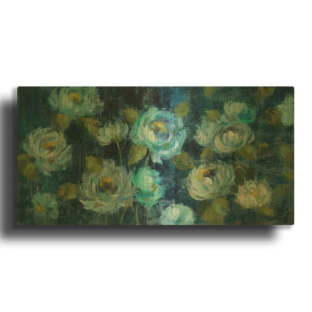 'Indigo Mums' By Silvia Vassileva Gold Metal Wall Art
