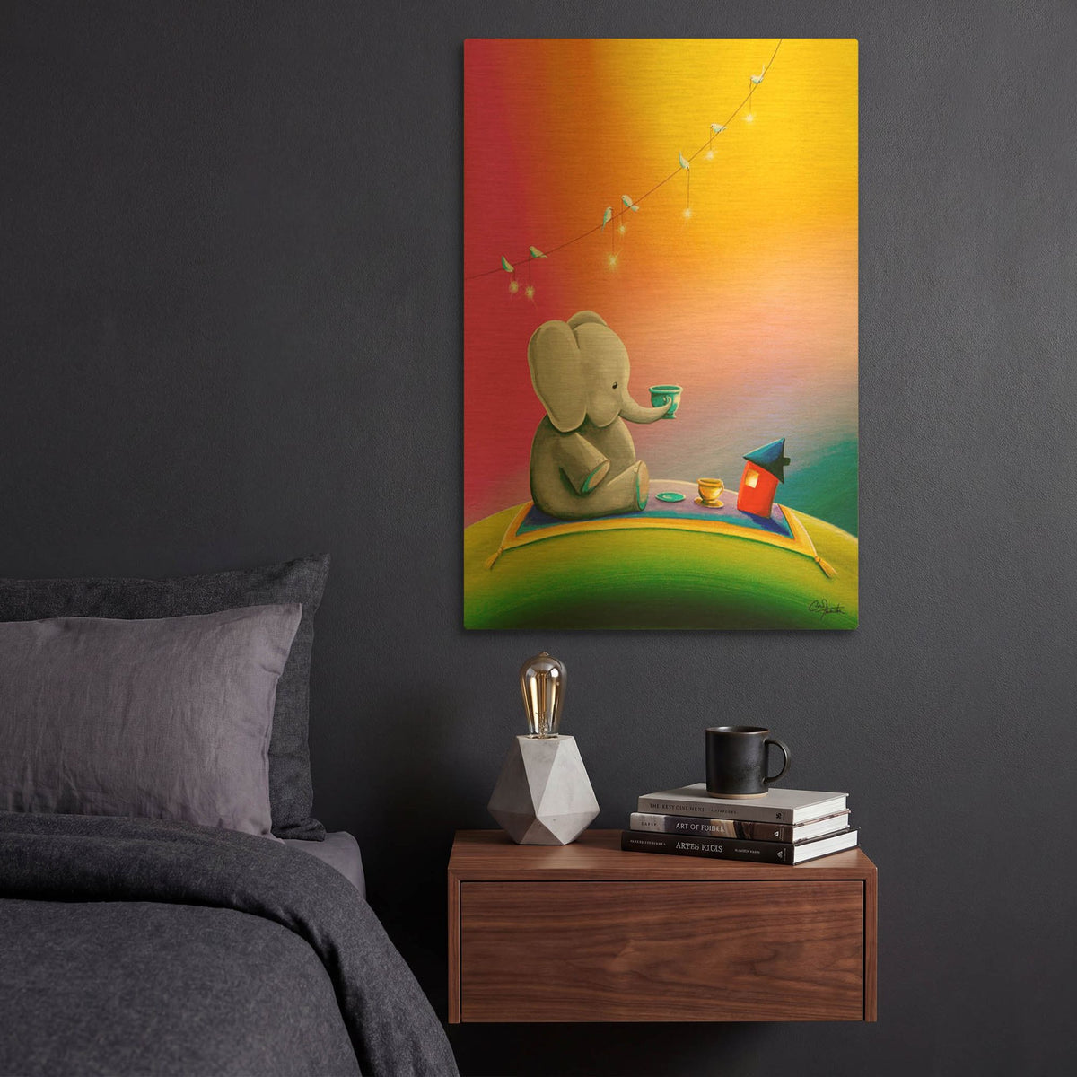 'Tea Time' By Cindy Thornton Gold Metal Wall Art