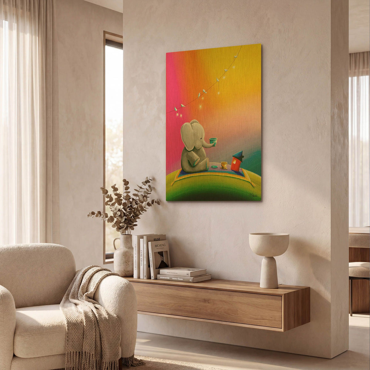 'Tea Time' By Cindy Thornton Gold Metal Wall Art
