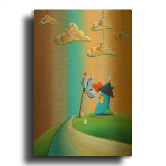 'The Love Letter' By Cindy Thornton Gold Metal Wall Art