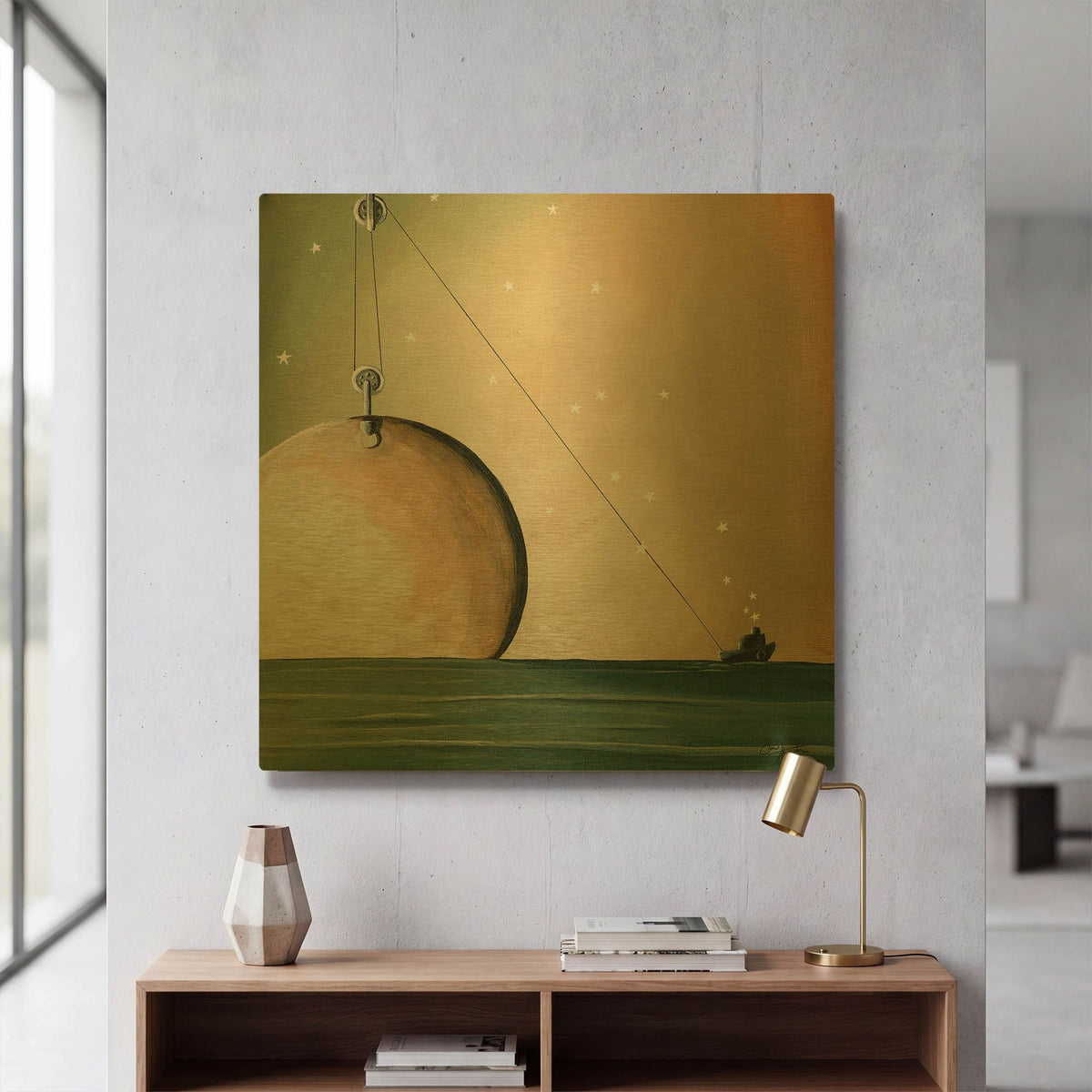 'A Solar System' By Cindy Thornton Gold Metal Wall Art