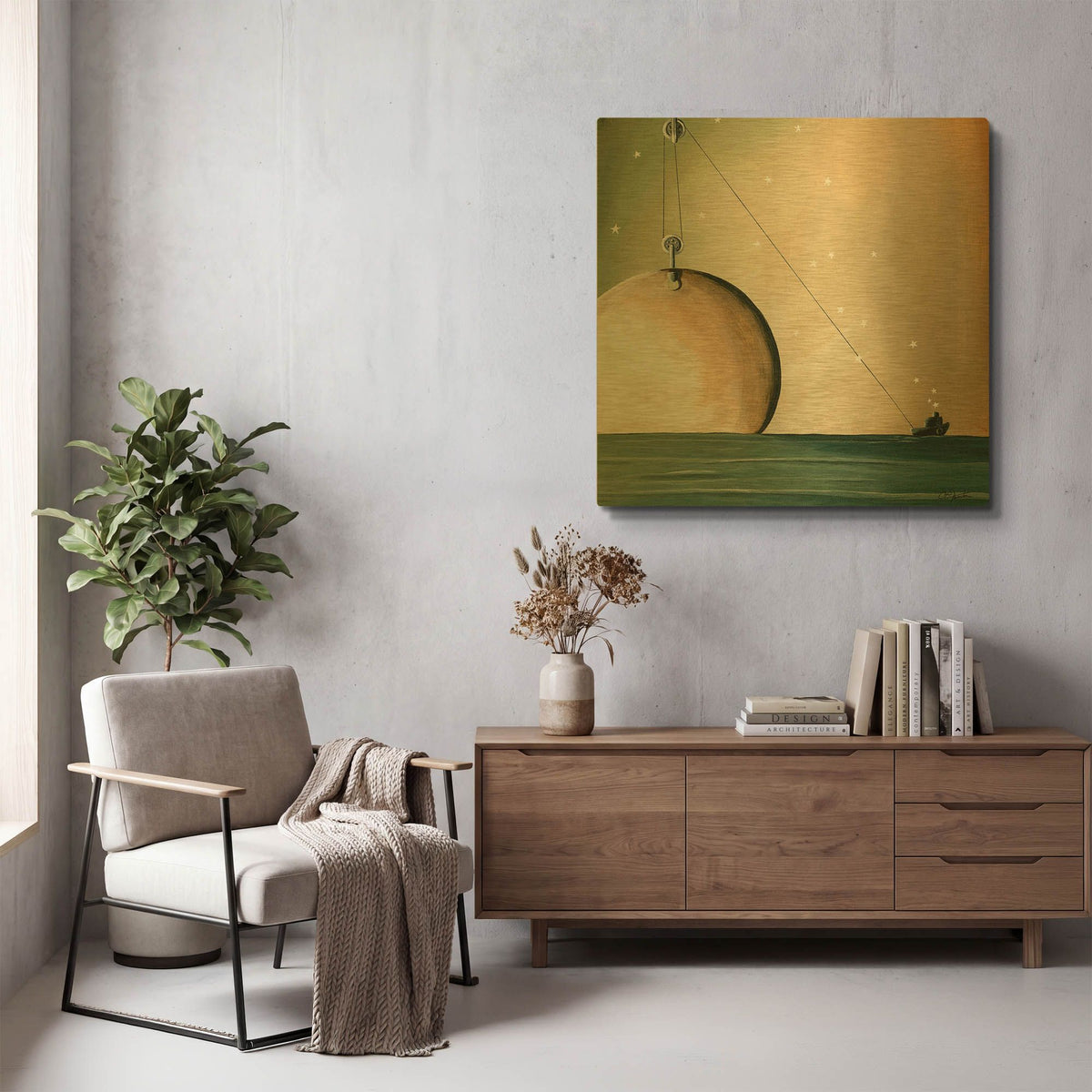 'A Solar System' By Cindy Thornton Gold Metal Wall Art