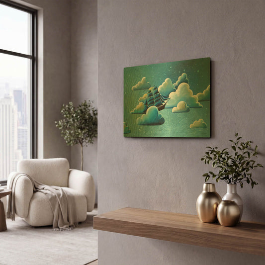 'Astronautical Navigation' By Cindy Thornton Gold Metal Wall Art
