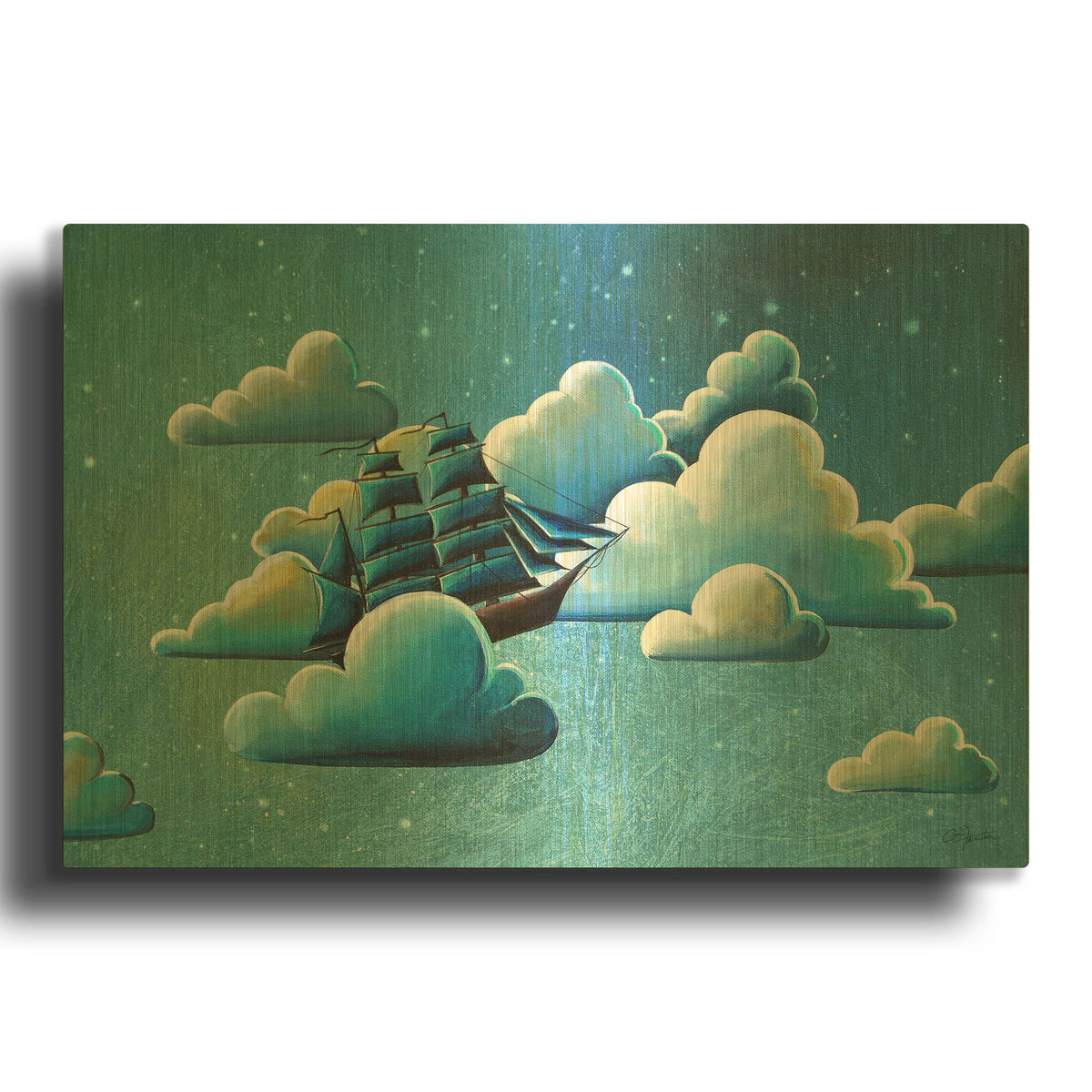 'Astronautical Navigation' By Cindy Thornton Gold Metal Wall Art