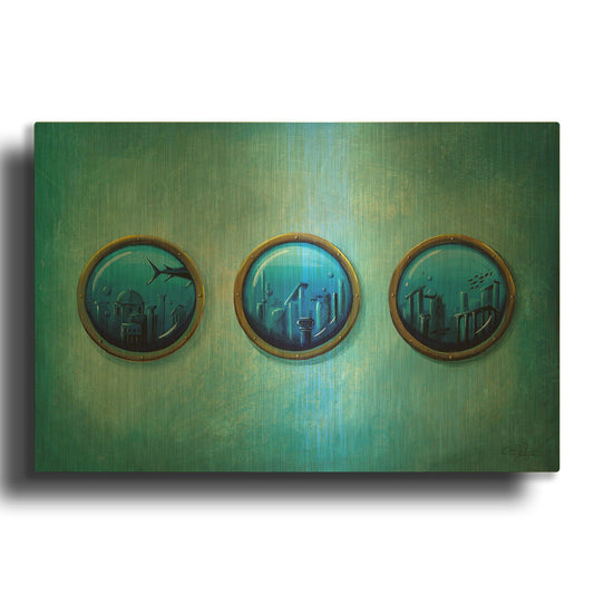 'Gateway to Antiquity' By Cindy Thornton Gold Metal Wall Art