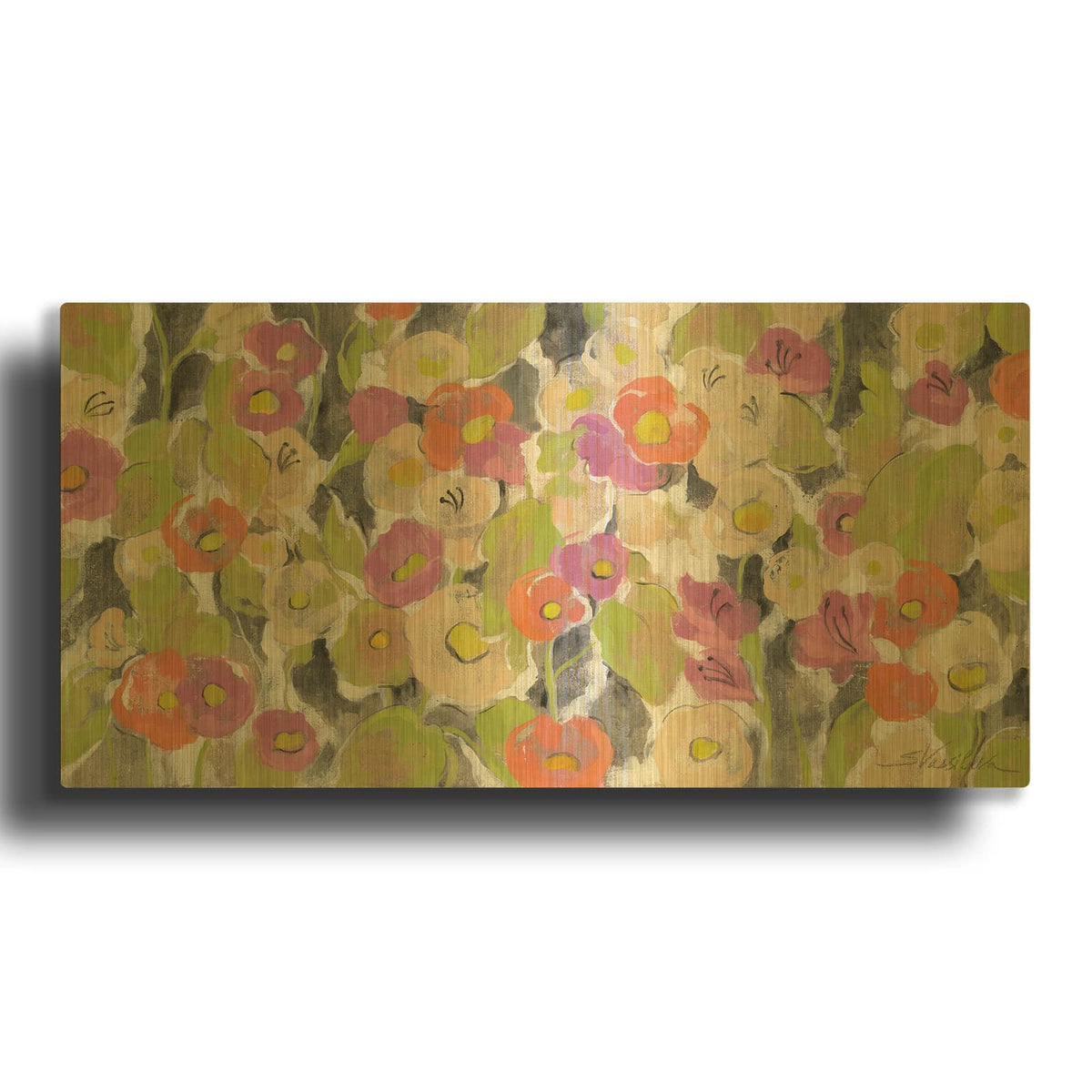 'Velvety Florals' By Silvia Vassileva Gold Metal Wall Art