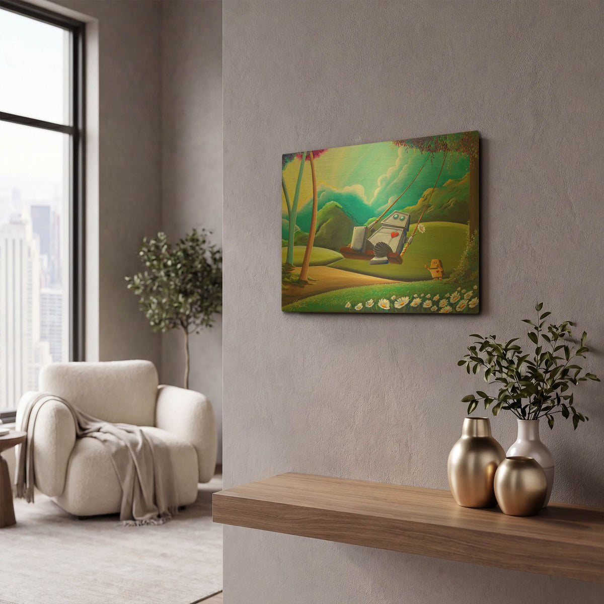 'The Swing' By Cindy Thornton Gold Metal Wall Art