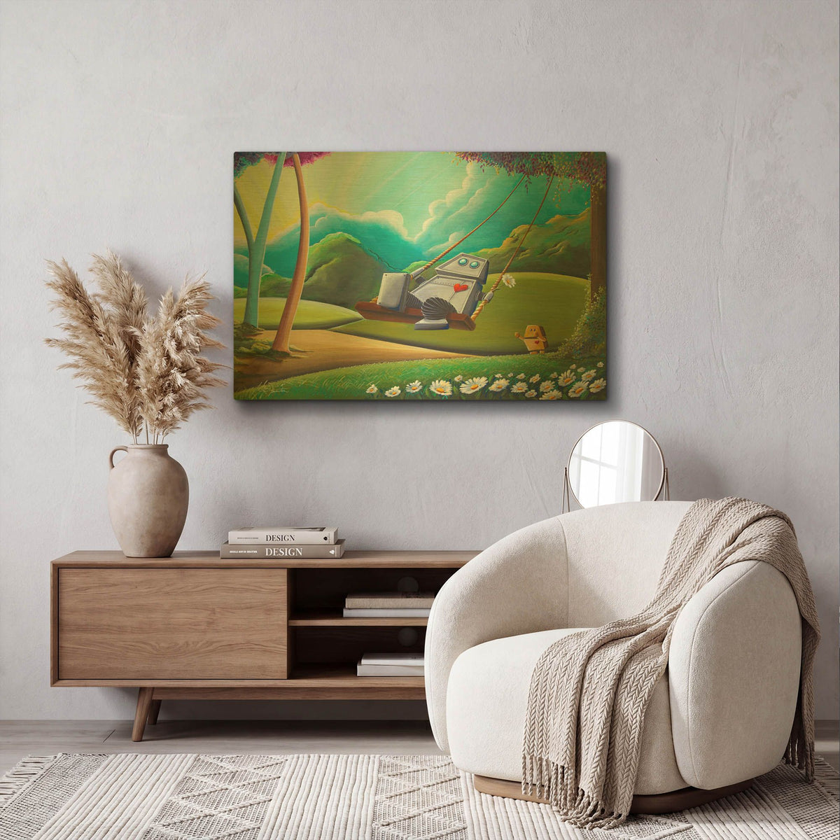 'The Swing' By Cindy Thornton Gold Metal Wall Art
