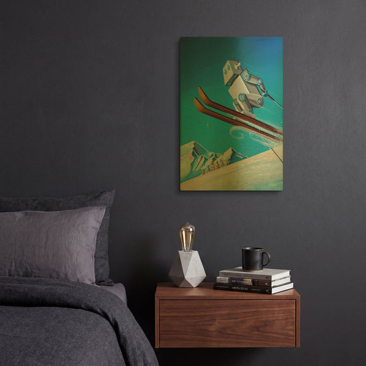 'The Downhill Race' By Cindy Thornton Gold Metal Wall Art