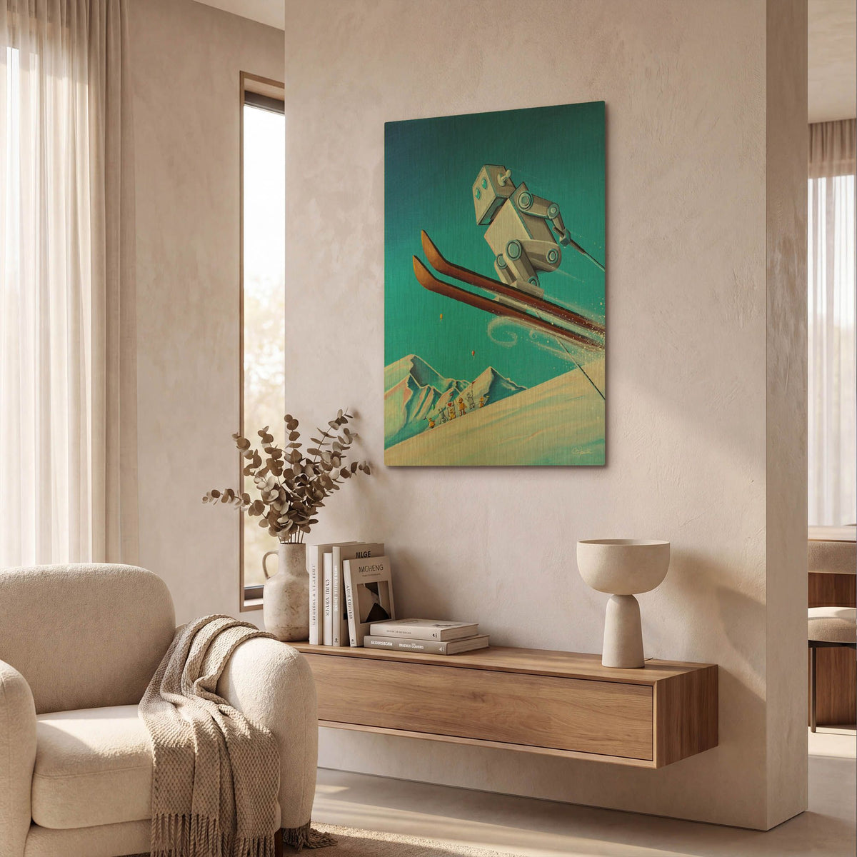 'The Downhill Race' By Cindy Thornton Gold Metal Wall Art