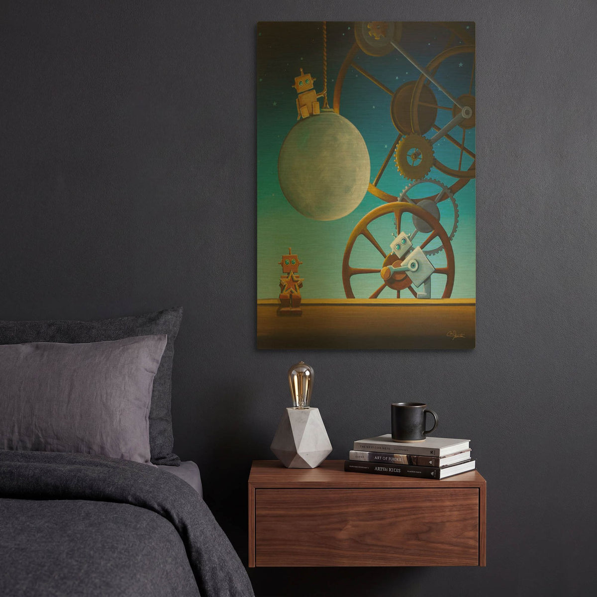 'The Night Shift' By Cindy Thornton Gold Metal Wall Art