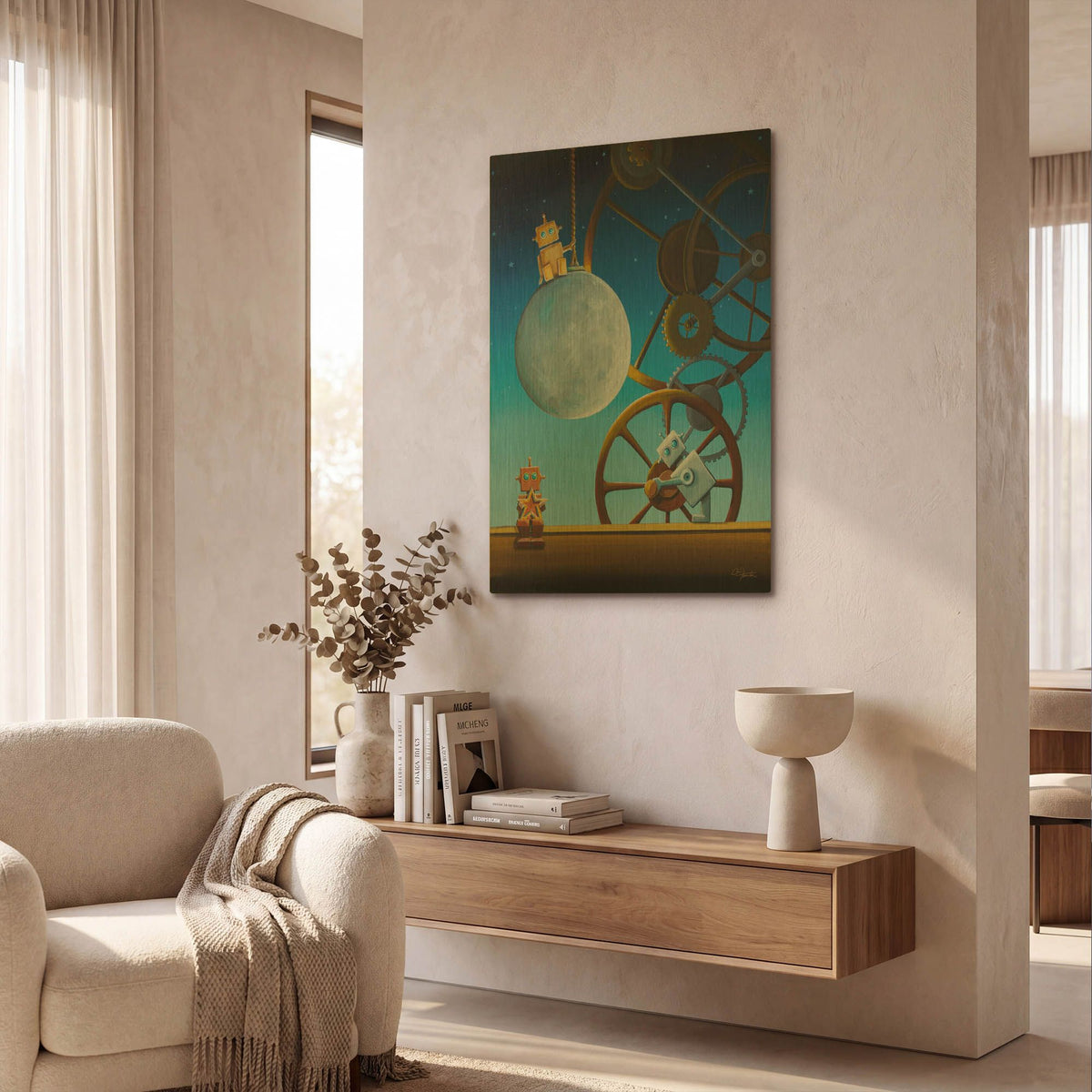 'The Night Shift' By Cindy Thornton Gold Metal Wall Art