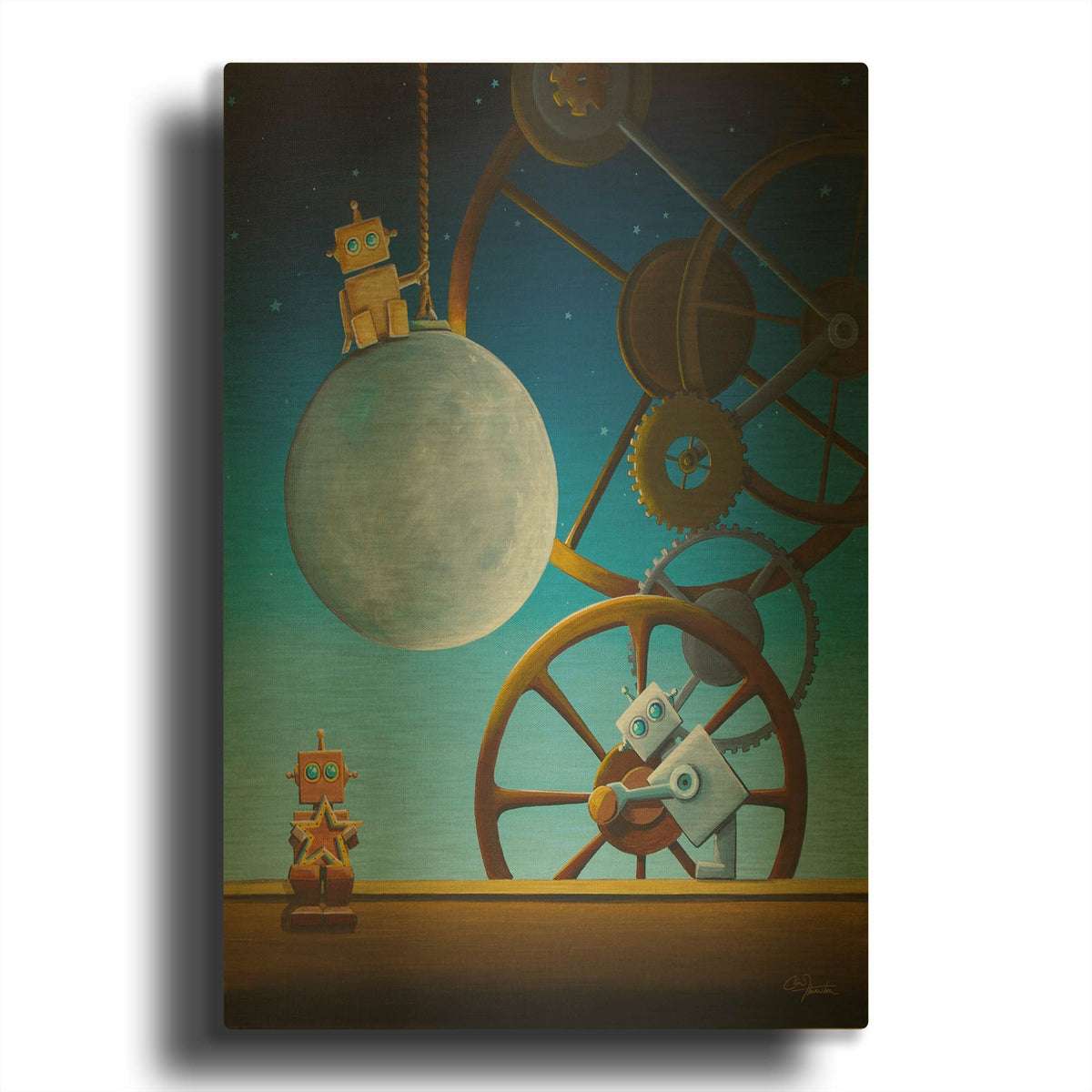 'The Night Shift' By Cindy Thornton Gold Metal Wall Art