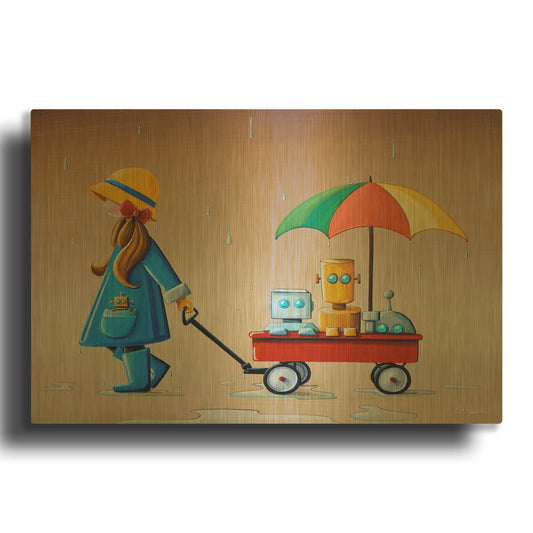 'Just Another Rainy Day' By Cindy Thornton Gold Metal Wall Art
