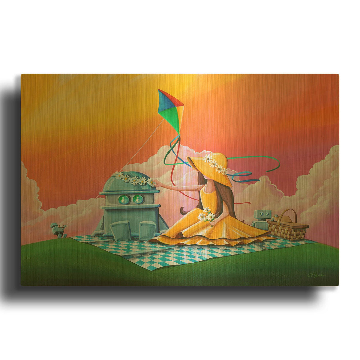 'Beautiful Day For A Picnic' By Cindy Thornton Gold Metal Wall Art