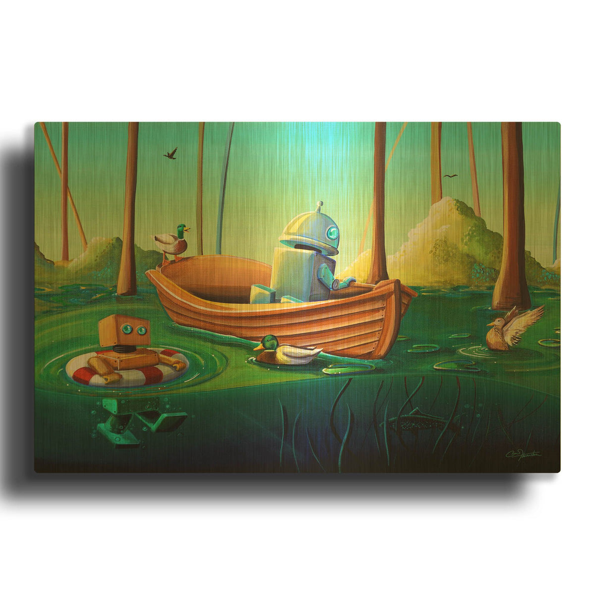 'A River Of Curiosity' By Cindy Thornton Gold Metal Wall Art