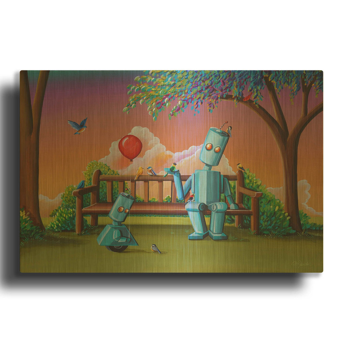 'Making Friends' By Cindy Thornton Gold Metal Wall Art