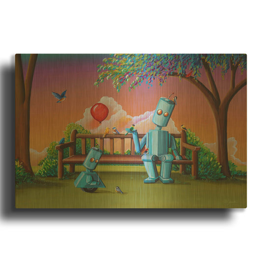 'Making Friends' By Cindy Thornton Gold Metal Wall Art