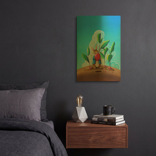 'Peter Rabbit 4' By Cindy Thornton Gold Metal Wall Art