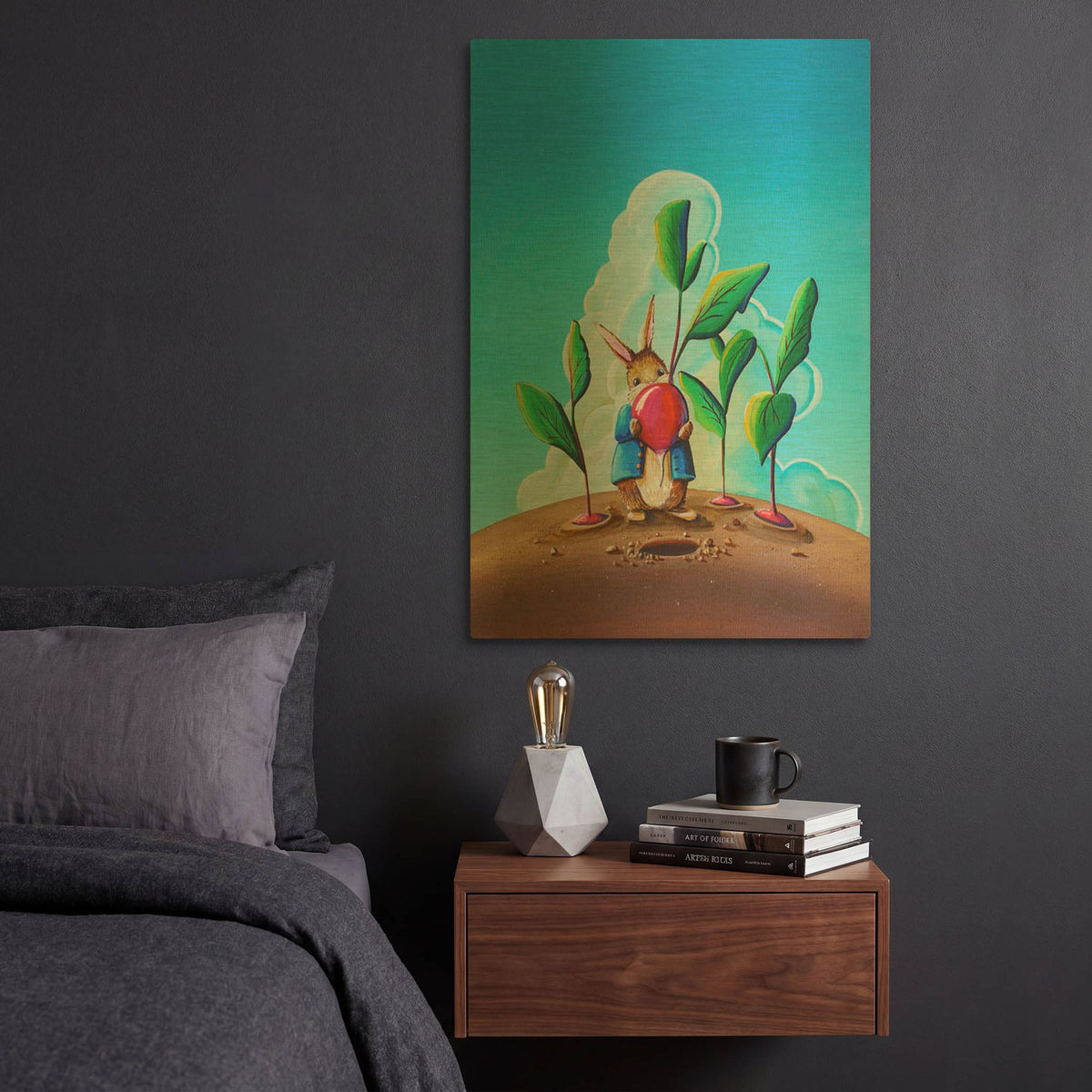 'Peter Rabbit 4' By Cindy Thornton Gold Metal Wall Art
