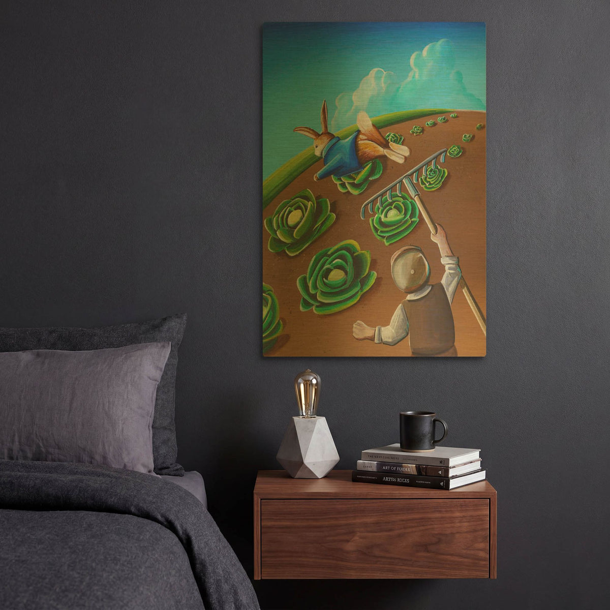 'Peter Rabbit 5' By Cindy Thornton Gold Metal Wall Art
