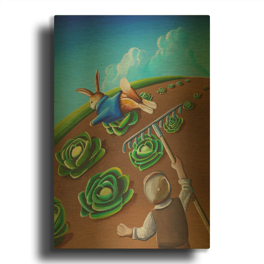 'Peter Rabbit 5' By Cindy Thornton Gold Metal Wall Art