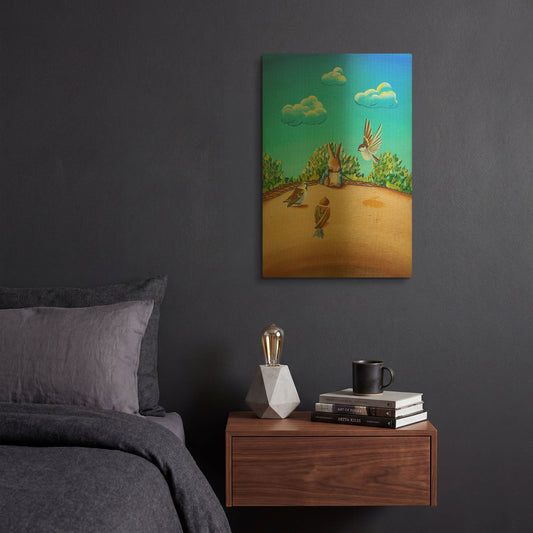 'Peter Rabbit 7' By Cindy Thornton Gold Metal Wall Art