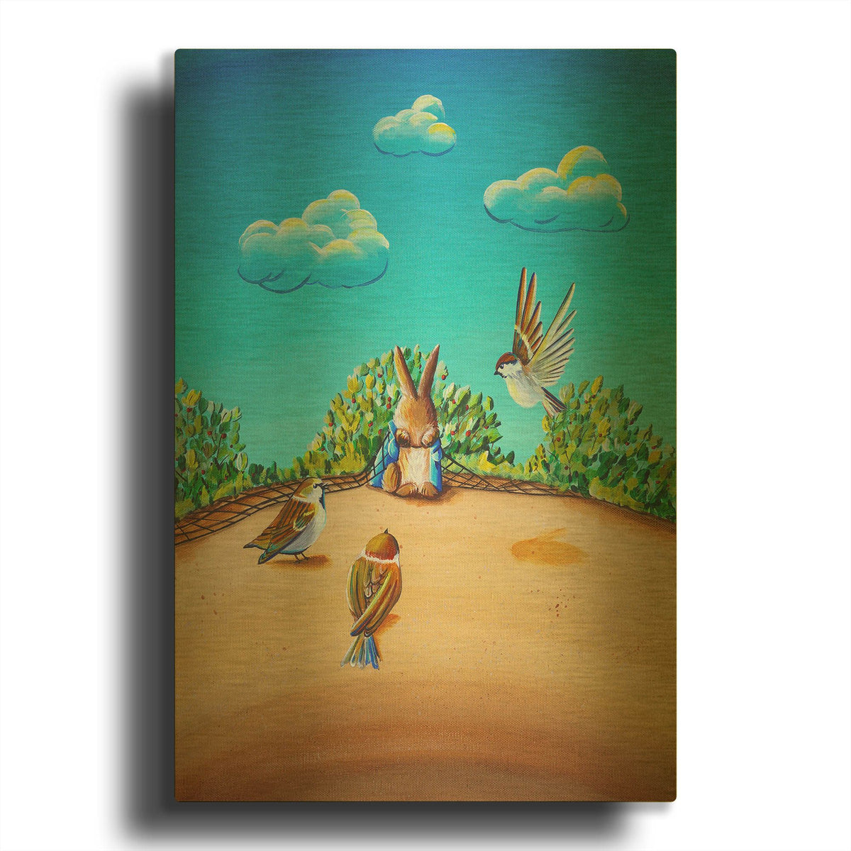 'Peter Rabbit 7' By Cindy Thornton Gold Metal Wall Art