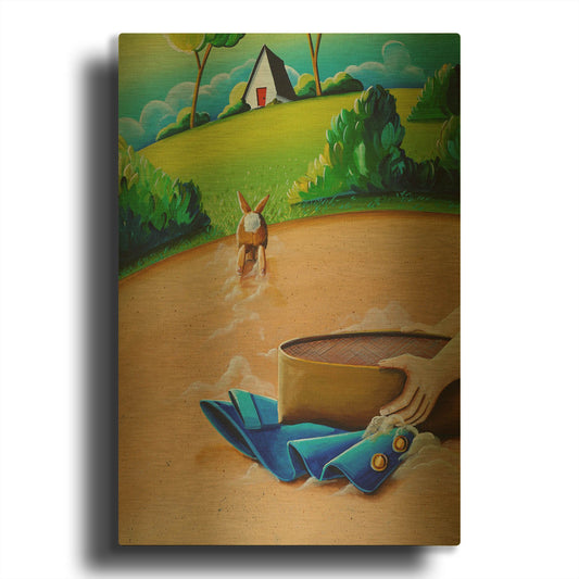 'Peter Rabbit 8' By Cindy Thornton Gold Metal Wall Art