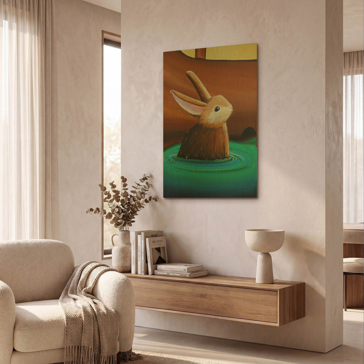 'Peter Rabbit 9' By Cindy Thornton Gold Metal Wall Art
