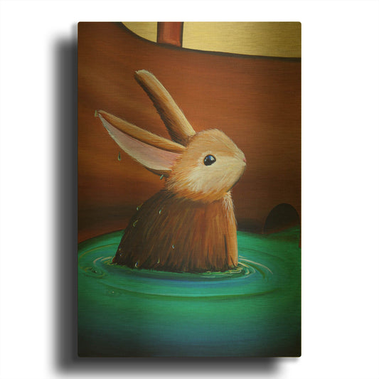 'Peter Rabbit 9' By Cindy Thornton Gold Metal Wall Art