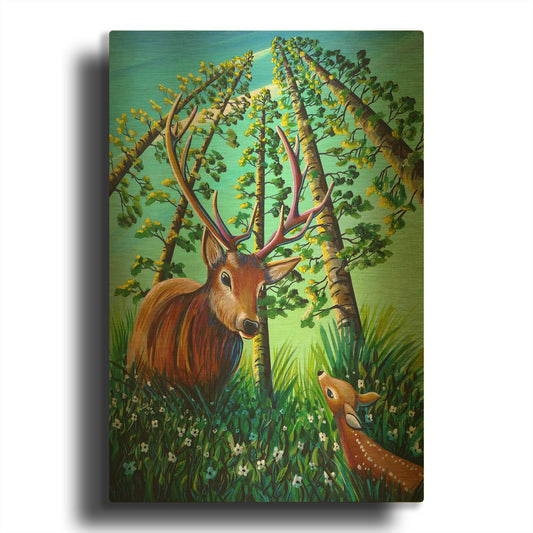 'Bambi 5' By Cindy Thornton Gold Metal Wall Art