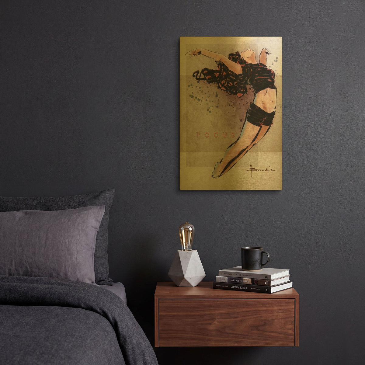 'Focus' By TM Borenstein Gold Metal Wall Art