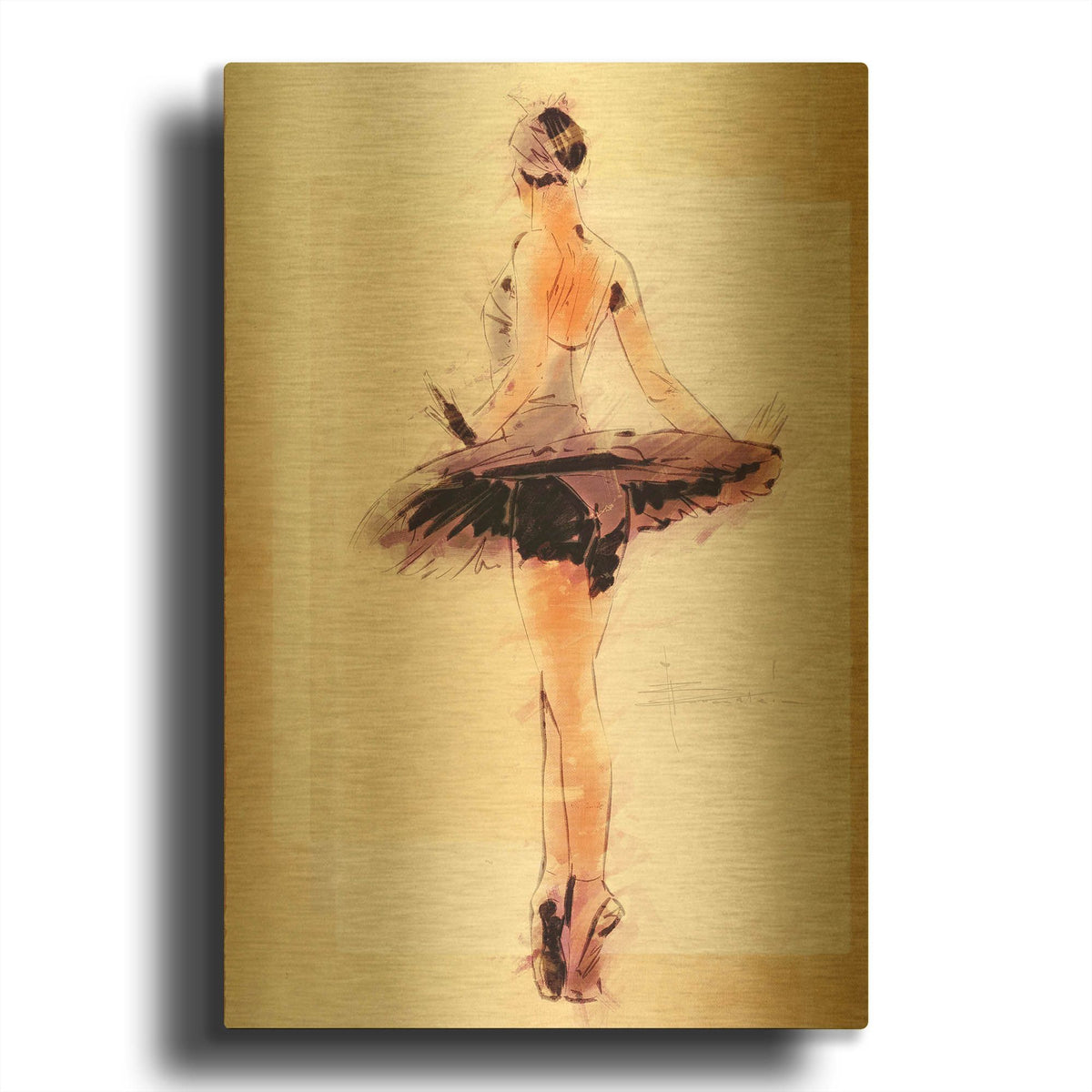 'Ready' By TM Borenstein Gold Metal Wall Art