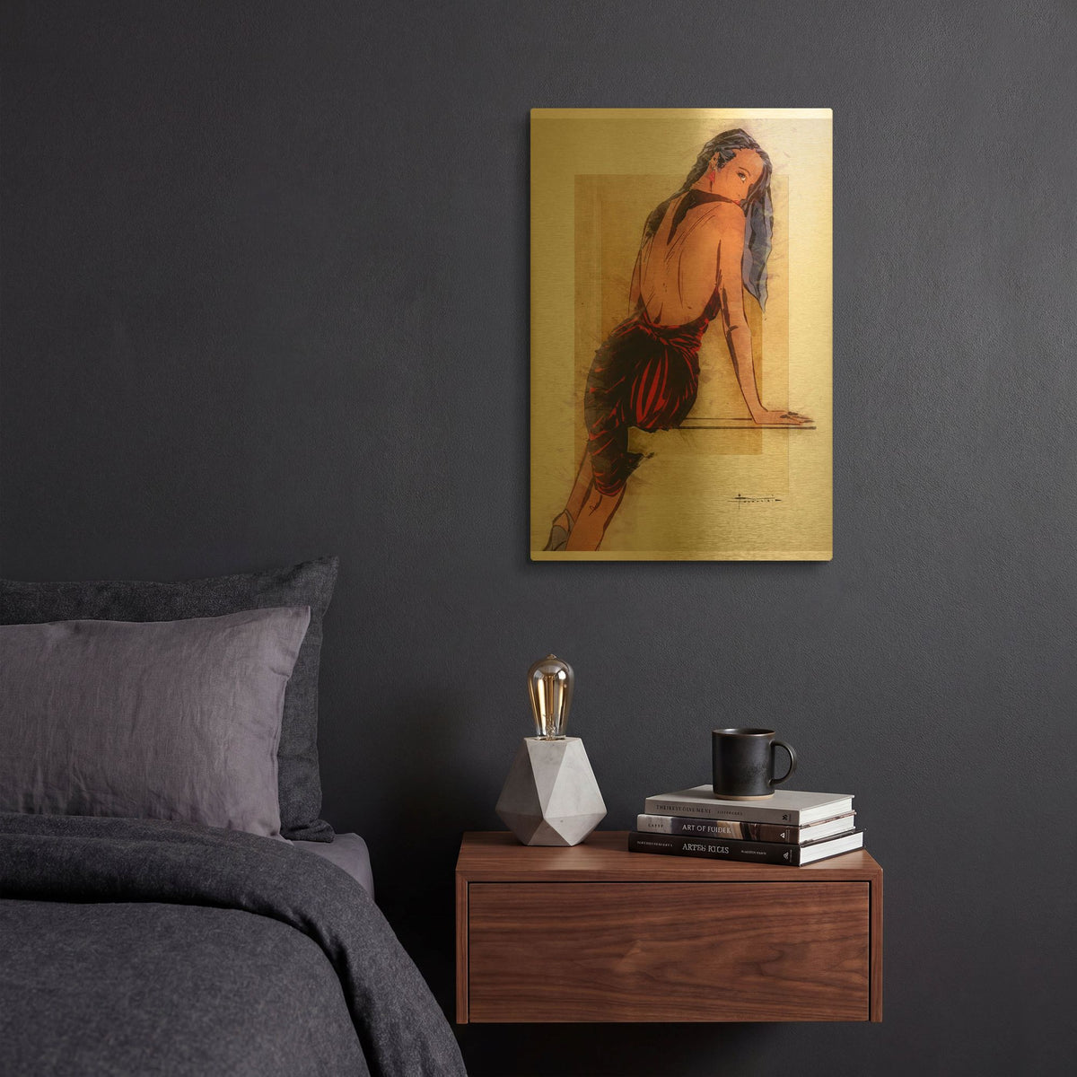 'The Look' By TM Borenstein Gold Metal Wall Art