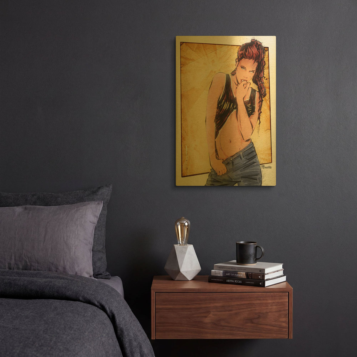 'Shadowless' By TM Borenstein Gold Metal Wall Art