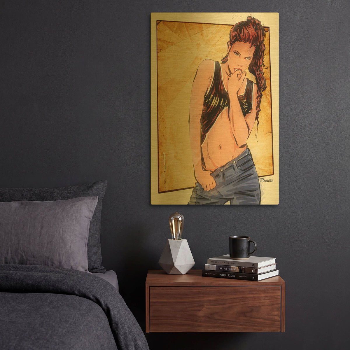 'Shadowless' By TM Borenstein Gold Metal Wall Art